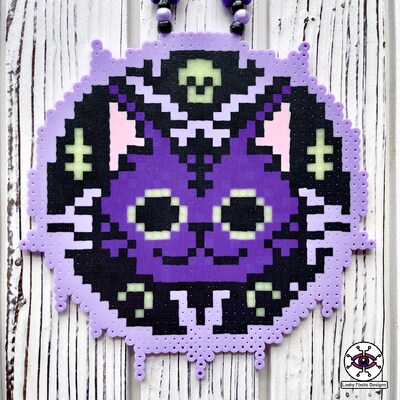 Cat Witchcraft Perler Necklace - image5